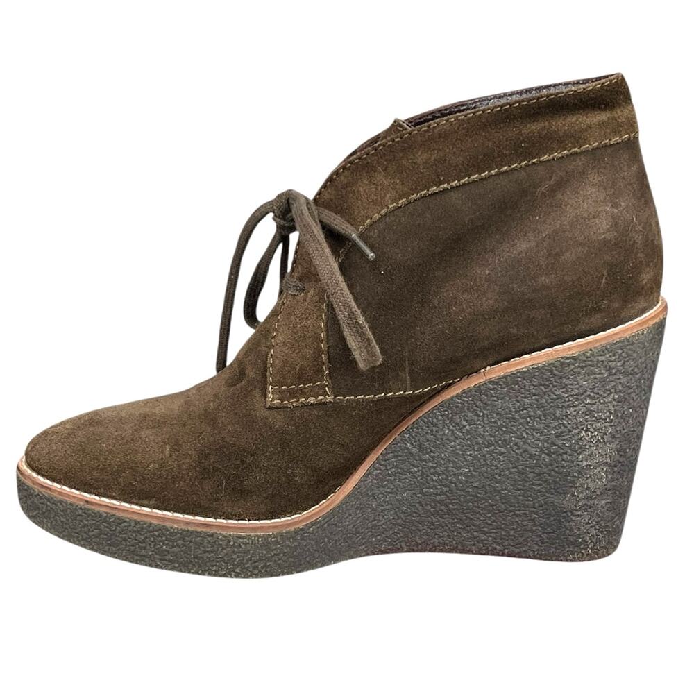 Aquatalia Women’s Vianna Olive Suede Wedge Chukka Boots Size US 8.5 - Picture 2 of 12